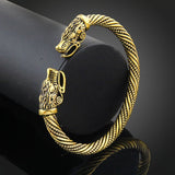 Vikings Silver Wolf Head Bracelet