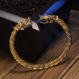 Vikings Gold Wolf Head Bracelet