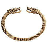 Vikings Gold Wolf Head Bracelet